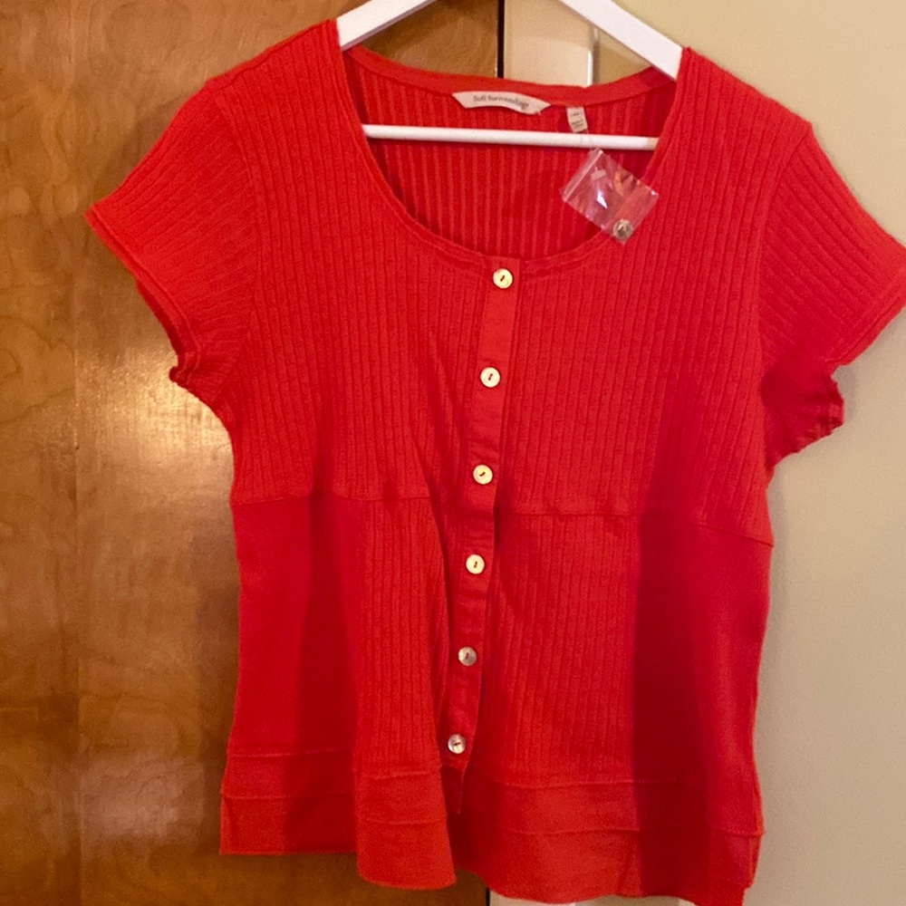 New without tags Women orange petite Large shirt.